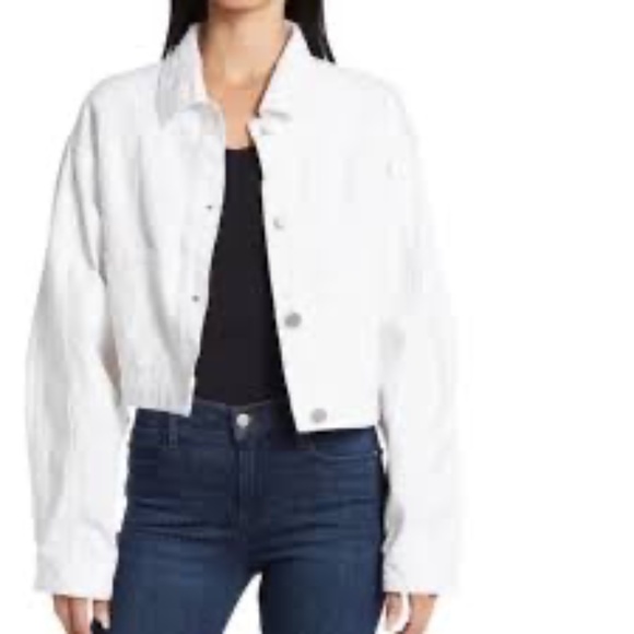 Blank NYC Jackets & Blazers - BlankNYC M Cropped White Denim Jacket